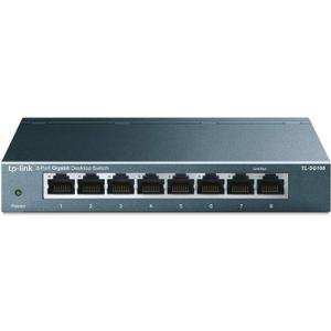 TP-Link 8 Port Gigabit Ethernet Network Switch - Ethernet Splitter | Plug & Play | Fanless | Sturdy Metal w/ Shielded Ports | Traffic Optimization | Unmanaged | Lifetime Protection (TL-SG108)