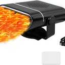 Car Heater 12V 150W, 2-in-1 Defroster and Cooler Fan with 360 Swivel Base, Portable 12 volt heater for Windshield for Car SUV Truck Van RV