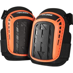 BALENNZ Professional Knee Pads for Work - Heavy Duty Foam Padding Gel Construction Knee Pads with Strong Double Straps Comfortable Knee Protection for Indoor and Outdoor Use , Knee High Orange