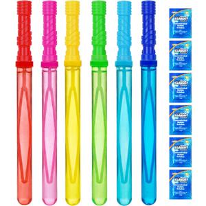 JOYIN 14.6 Big Bubble Wands for Kids, 6 PCS Bubble Wand with Refill Solution for Summer Toy Party Favor, Outdoors Toy Activity, Easter Basket Stuffers, Birthday Gift