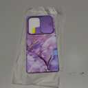 SHEDEER for Samsung Galaxy S25 Ultra Case with Slide Camera Cover + Screen Protector, Samsung S25 Ultra Case Shockproof Slim Thin, Glossy Fade-Resistant Pattern Phone Case Cover for S25 Ultra, Purple (Violet)