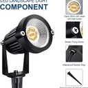 7W Low Voltage LED Landscape Lights with Connectors Outdoor 12V Super Warm White (900LM) Waterproof Garden Pathway Lights Wall Tree Flag Spotlights with Spike Stand (6 Pack with Connector)