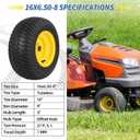 GICOOL 16x6.50-8 Tubeless Tire and Wheel, 16x6.5-8 Lawn Mower Tires, 3"-4.5" Offset Hub, 3/4" or 5/8" Bearing, Universal Fit Riding Mower and Garden Tractor Front Wheel, 4 Ply, S-Turf Pattern, 2 Pack