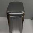 Slim Bathroom Trash Can with Lid Soft Close, Step Pedal, 6 Liter / 1.6 Gallon Stainless Steel Trash Bin, Small Garbage Cans for Bedroom, Office, Kitchen