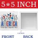 4th of July Decorations, Independence Day Patriotic Decorations, Memorial Day Decor, Red White And Blue Decor, Rustic Farmhouse America Wooden Box Sign for Office Desk Home Bedroom Table