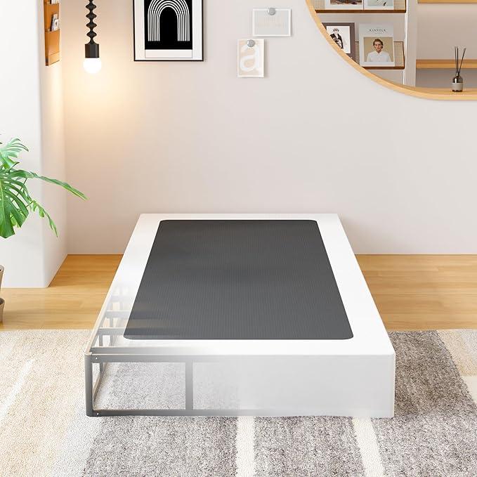 EMODA 9 Inch Twin Box Spring Heavy Duty Metal Mattress Foundation Bed Base with Fabric Cover, Easy Assembly