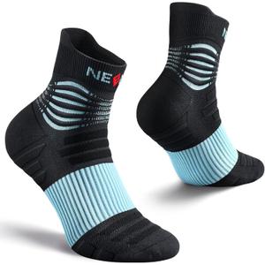 NEENCA Professional Compression Socks, Medical Athletic Ankle Socks for Injury Recovery & Pain Relief, Sports Protection, Circulation 1 Pair, 20-30 mmhg (Small, Black Blue)