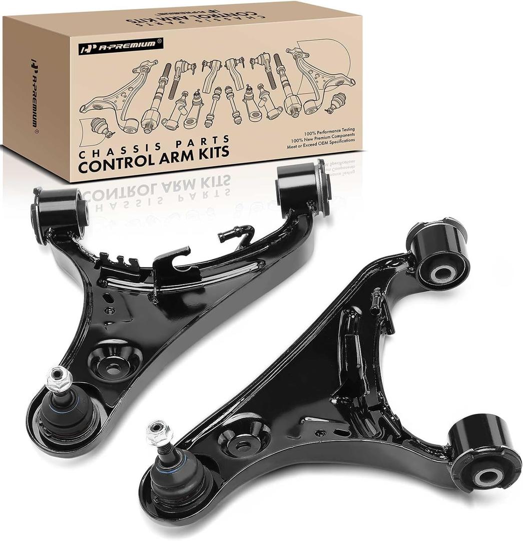 A-Premium 2 x Front Upper Control Arm, with Ball Joint & Bushing, Compatible with Land Rover LR3 2005 2006 2007 2008 2009