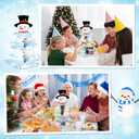 3 x Zopeal 3 Tier Winter Cupcake Stand Snowman Cake Holder Cardboard Xmas Cupcake Holder Snowflake Round Shape Cake Stand for Winter Frozen Holiday New Year Wedding Birthday Party Supplies