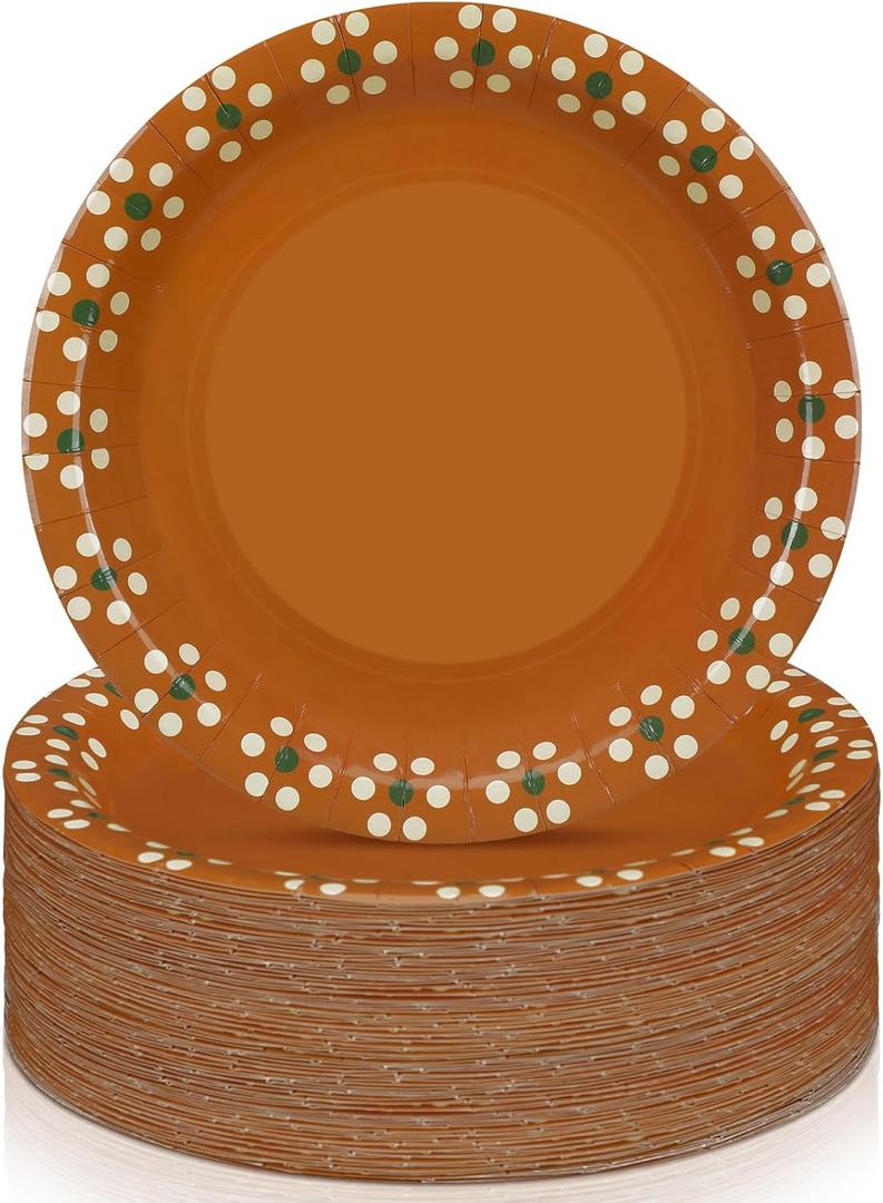 Yungyan Platos De Barro Mexicanos Paper Plates Cielito Lindo Party Decoration Mexican Dinnerware Terracotta Flower Clay Pottery Plates Party Supplies Birthday Wedding Decoration(9 Inch,50 Pcs)