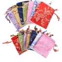 Baitaihem 14 Pcs Brocade Pounch Chinese Drawstring Jewelry Gift Bag Mixed Colors Random Pattern