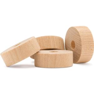1-1/2-inch Diameter Slab Wooden Wheel for Craft, 1/4-inch Hole, 1/2-inch Thick, Pack of 50 Wooden Hobby Wheel for Model, by Woodpeckers
