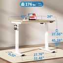 Okin Small Electric Standing Desk, 36" x 24" Whole Piece Height Adjustable Desk, Oak Sit to Stand Computer Workstation for Home Office