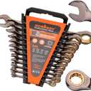 HORUSDY 12-Piece SAE Ratcheting Wrench Set | 1/4 to 7/8 | Ratchet Combination Wrenches Set with Organizer | 72-Teeth | Chrome Vanadium Steel