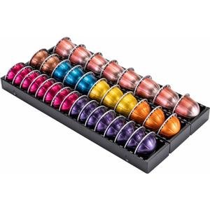 FlagShip Vertuo Pod Drawer Insert for Counter,Nespresso Pod Holder DIY Magnetic Connect Black Metal(3 Packs)
