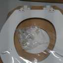 Mayfair Linden Slow Close Toilet Seat, Non Slip Heavy Duty Wood, Easy Install, Round, White