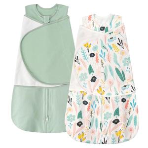 ZIGJOY Sleep Sack Swaddle 1.0 Tog Baby Wearable Blanket 100% Cotton Baby Swaddle Blanket for Newborns 612 Months Green&Tropical Rainforest