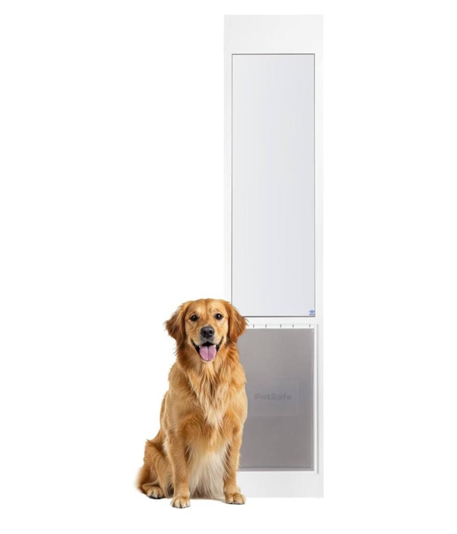 PetSafe Sliding Glass Pet Door - No-Cut DIY Install Doggy Door for Renters - Aluminum Frame - Adjustable Height 75 7/8" to 80 11/16" - Ideal for Extra Large Dogs Up to 220 lb - White