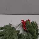 Watayo 60 Pcs Christmas Artificial Pine Branches with Red Berry Stems, 10.5" Faux Evergreen Norfolk Pine Cypress Leaves Stems, Fake Foliage Pine Needles Picks for DIY Craft Garland Home Decor