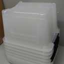 IRIS USA 19 QT Plastic Storage Box with Lid and Latches - 6 Pack - BPA-Free, See-Through Organizing Solution, Durable Nestable Stackable Containers, Secure Pull Handle - Clear