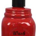 Young's Inc. Farmhouse Soap Dispenser - Decorative Dish and Hand Soap Dispenser for Bathroom and Kitchen - Wash and Rinse, Red - 3.25'' X3.25'' X7''