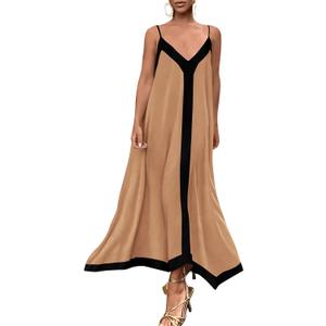 PRETTYGARDEN Womens Maxi Dress 2026 Summer Sundress V Neck Spaghetti Strap Flowy Elegant Party Dresses Beach Vacation Clothes (S)