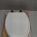 Mayfair Bennett Toilet Seat with Matte Black Hinges, Slow Close Wood Seat, Secure Metal Hinges, Easy Install, Made in USA, Elongated, White