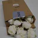 Zeyune 50pcs Artificial Peonies, 4inch White Silk Peony Flowers Heads for Decoration, Wedding, Party, Home Office