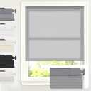 AOSKY No Tools No Drill Cordless Cellular Shades Blinds for Indoor Windows, Light Filtering Thermal Insulated Honeycomb Window Blinds Shades for Living Room Bedroom, 31" W x 48" H, Grey
