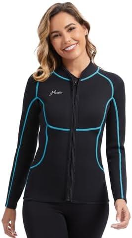 Hevto Wetsuit Top Women 3mm & Wet Suit Vest 2mm Neoprene Jacket for Surfing Swimming Paddle Boardinging Kayaking Size 14