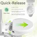Ansffer 2.91'' Raised Toilet Seat Elongated for Elderly, Soft Close & Quick-Release, Safe Anti-Slip Rubber Pad, PP Material Easy Clean, Oblong 18.5Inch Compatible Size