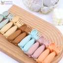 Silicone Bowl Suction with Spoon and Fork for Babies 6 months+ Suction Bowls for Baby Utensils 6-12M+ BLW Baby Essentials Newborn Essentials Must Haves (Aquamarine)