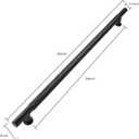 khtumeware 1 Pack 24 Inch(610mm) Soild Knurled Appliance Pulls Matte Black Cabinet Pulls Drawer Pulls Kitchen Hardware Kitchen Handles for Cabinets Cupboard Handles
