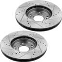MotorbyMotor 282mm Front Brake Kit Rotors and Brake Pads Replacement for Honda Accord Civic CR-V Element, Acura ILX Drilled & Slotted Disc Brake Rotor & Ceramic Pads 31257, 12040036