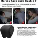 Crofy 2-Pack Car Neck Pillow, Softness Car Headrest Pillow for Driving with Adjustable Strap, 100% Memory Foam and Breathable Removable Cover, Comfortable Ergonomic Design, Black