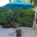 Patio Umbrella Base Stand with Wheels, Fillable Planter Box and Mobile for Rolling on Outdoor Patio, Poolside Decks and Gardens (Black)