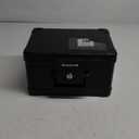 Honeywell Safes & Door Locks - Small Safe Box Chest for Home - Fireproof Safe Holds #10 Envelopes, USB Flash - Strong ABS Plastic - Document, Money Safe with Key Lock System - 0.15 CU, Black - 1101 (4.0 litre)
