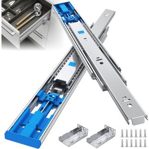 10 Pairs 16Inch Soft Close Full Extension Ball Bearing Drawer Slides with Rear Bracket 16 Inch - 100LBS Heavy Duty ，Fit Face Frame & Frameless Cabinets