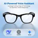 AI Smart Glasses with ChatGPT Bluetooth, Real-Time Translation, Music & Hands-Free Calls, Photochromic Lenses, UV & Blue Light Protection for Men & Women