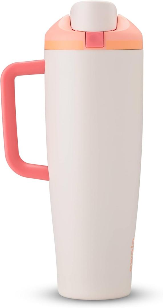 Owala FreeSip Tumbler - Stainless Steel-40-oz.-Orange/Tan(Sparkling Sherbet)
