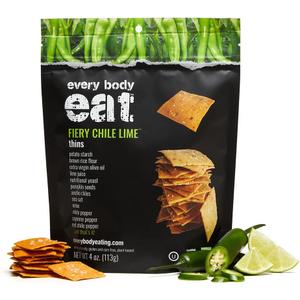 Every Body Eat Fiery Chile Lime Snack Thins, Gluten & Dairy Free, Vegan (1 Pack) , BB Date: 08/26/2025