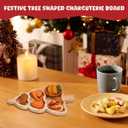 Gadpiparty Christmas Tree Bamboo Serving Tray 12 Inch Holiday Snack Platter Wooden Christmas Candy Dish for Family and Office Party Seasonal Table Decor