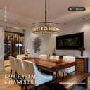 16 4-Light Modern Crystal Chandeliers Black Dinning Room Light Fixture, Round Pendant Light Kitchen Island Chandelier, Flush Mount Ceiling Light for Living Room Entryway Bedroom Foyer
