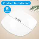Porcelain Dinner Plates Set of 6, 7 Inch Square Dinner Plates, White Porcelain Dessert Plate, Square Serving Plate for Salad, Pasta, Steak, Snacks