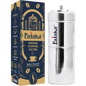 PAJAKA South Indian Filter Coffee Maker 4-6 Cup Mug Madras Kaapi Kappi Drip Decoction Maker Brewer Dripper Stainless Steel Medium Size for Home & Kitchen (250 ML)
