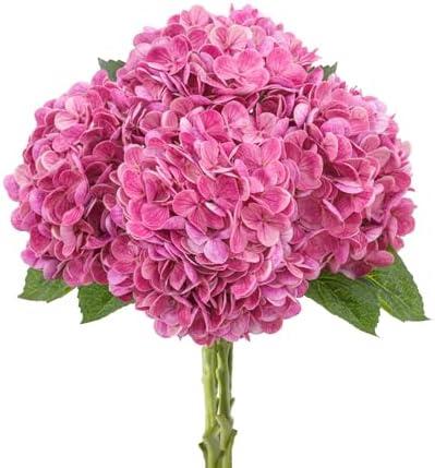 LINSIE 4 Pcs Artificial Hydrangea Silk Flowers with Stems, 19.7" Rose Pink Faux Hydrangeas Bouquet, 240 Petals, Suitable for Shady Places & Waterproof Fake Flower for Outdoor Wedding Home Decor