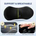 Lumbar Pillow with Adjustable Strap, Memory Foam Lumbar Support Pillow for Office Chair and Car Seat, Back Pillow for Lower Back, Back Support Pillow for Sitting, Driving, Traveling