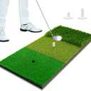 Tri-Turf Golf Hitting Mat,3-in-1 Golf Practice Mat for Driving, Chipping & Putting Training, Durable Portable Golf Chipping Mat with Rubber Backing for Indoor Outdoor Backyard Use, big