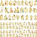 Hicarer 78 Pieces Initial Alphabet Letter Charms A-z Letter Pendant Flower Styles Alphabet Pendant Charms Necklace for DIY Jewelry Bracelet Necklace Crafts Making