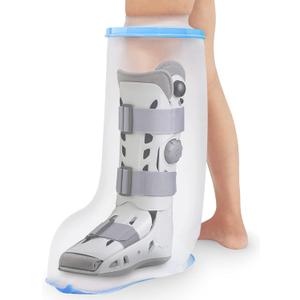 Waterproof Extra Wide Leg Cast Cover for Shower Adults, Extra Large Half Leg Shower Cover with Non-Slip Bottom, Watertight Foot Protector for Plus Size Adults Surgery Shower Boot